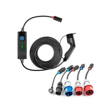Besen állítható hordozható elektromos autó töltő táskával max. 3x24A (16,5kW) , 5 méter (Type2) BS-PCD-050