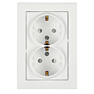 Kettes dugaszolóaljzat, csavaros csatlakozás, fehér