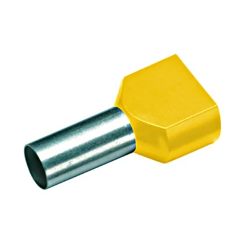 Iker érvéghüvely, szigetelt, 2x6mm², hossz=26mm, sárga