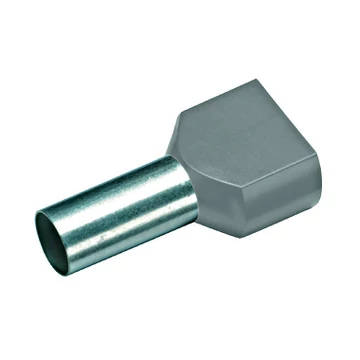 Iker érvéghüvely, szigetelt, 2x0,75mm², hossz=15mm, szürke