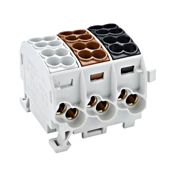 Nagyáramú burkolt elágazókapocs, réz, 35mm² - 3p