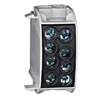 Nagyáramú burkolt elágazókapocs, 25mm², 1p/4 leágazás,fekete