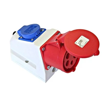 CEE fali dugaszolóaljzat komb., 32A, IP44, elővezetékezett