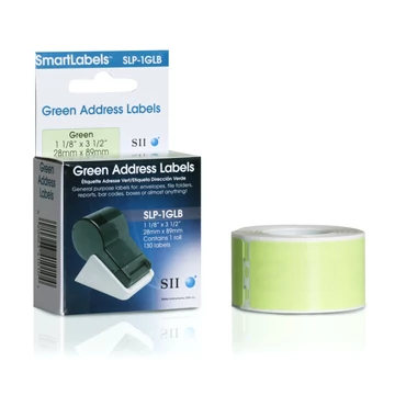 SLP-1GLB GREEN LABEL 28X89MM 130 LAB/ROLL.2 ROLL/BOX