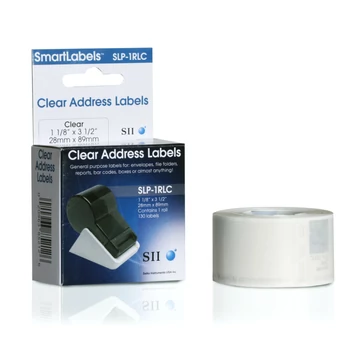 SLP-2RLC CLEAR LABEL 28X89MM 130 LAB/ROLL 2 ROLL/BOX