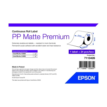 PP MATTE LABEL PREM CONTINUOUS ROLL 51X29MM