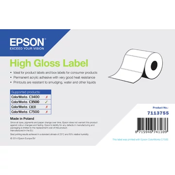 HIGH GLOSS LABEL DIE-CUT ROLL 102MM X 152MM 210 LABELS