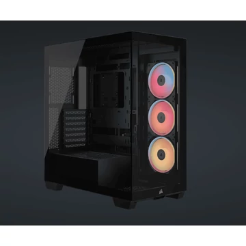 Corsair 3500X LXR iCUE LINK TG Mid-Tower ATX ház, fekete