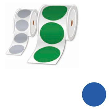 ROLLS OF PRE-CUT STICKERS BLUE 100MM - PER ROLL OF 250 LABELS