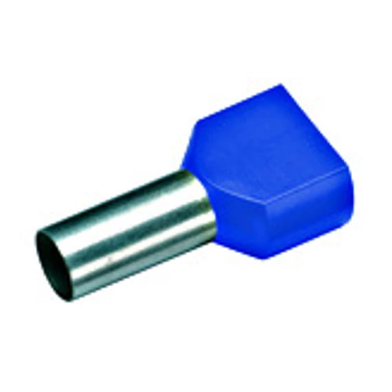 Iker érvéghüvely, szigetelt, 2x16mm², hossz=30mm, kék