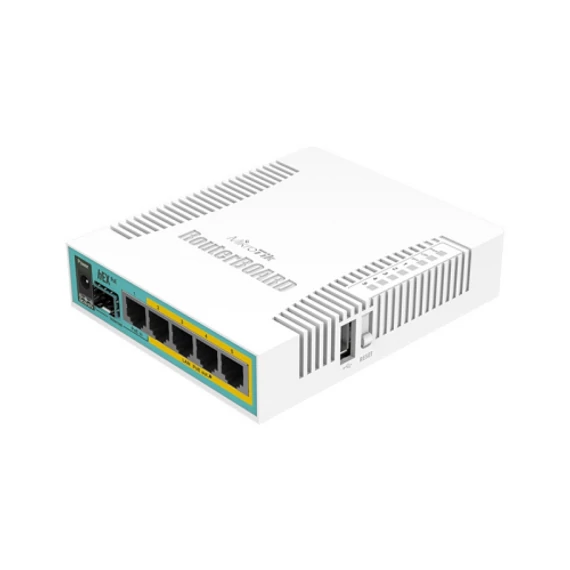 MikroTik hEX PoE with 800MHz CPU, 128MB RAM, 5x Gigabit LAN (four with PoE out),