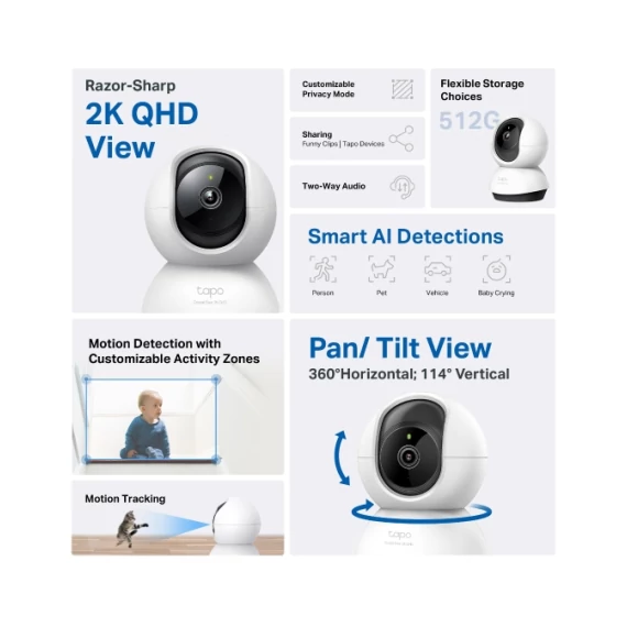 TP-LINK Tapo C220 Otthoni biztonsági Wi-Fi kamera