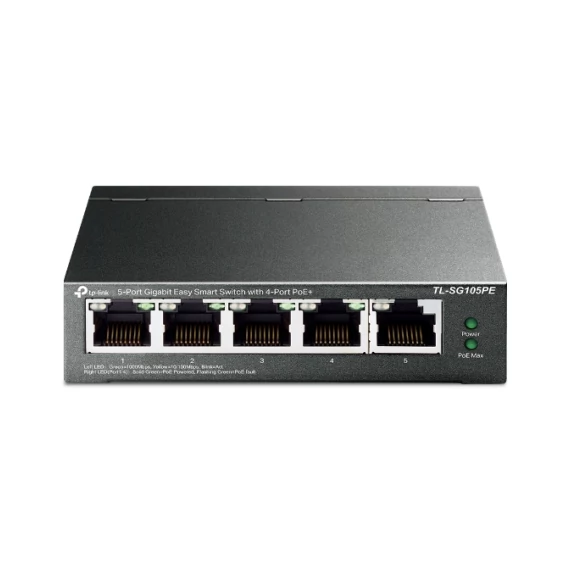 TP-LINK TL-SG105PE 5-Port Gigabit EasySmart Switch with 4-Port PoE+