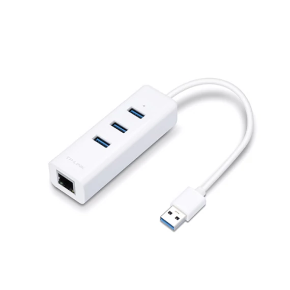TP-LINK UE330 3.0 USB hub és gigabites ethernet átalakító 2 az 1-ben USB Adapter