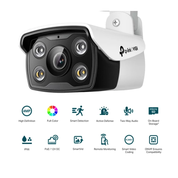 TP-LINK VIGI C340(6mm) 4MP Outdoor Full-Color Bullet Network Camera