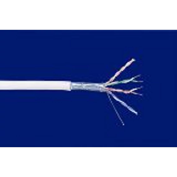 Cat.5E F/UTP kábel, 24AWG, fehér PVC köpeny, 305m/doboz