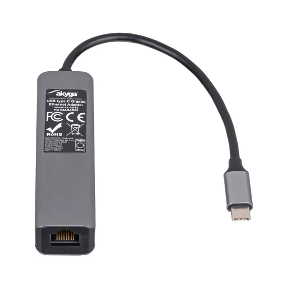 Akyga HUB - USB type C  / USB 3.0 3-port + Ethernet - AK-AD-66