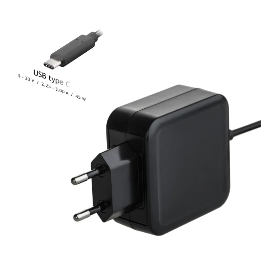 Akyga 20V / 2.25 - 3A 45W USB type C 1.2m notebook töltő adapter - AK-ND-60