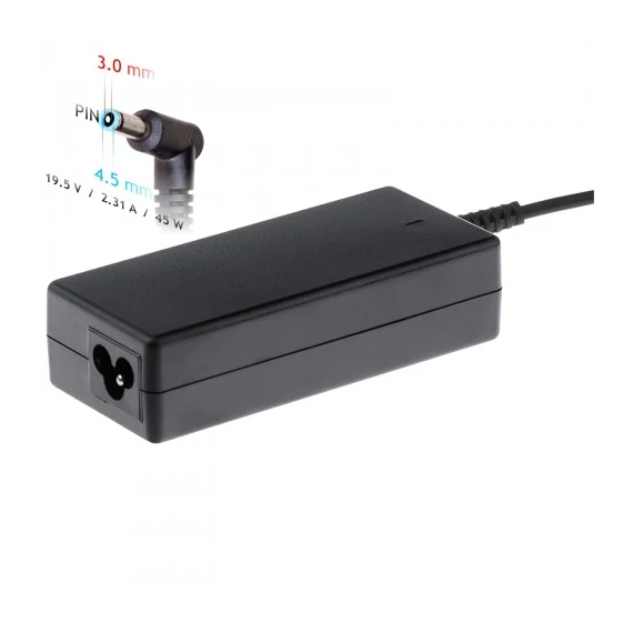 Akyga 19.5V / 2.31A 45W 4.5x3.0mm + pin notebook töltő adapter - AK-ND-69