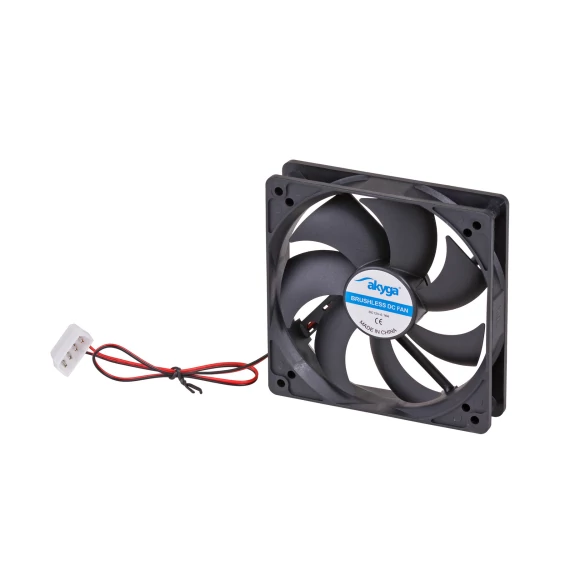 Akyga 12cm (120mm) MOLEX 4 LED ventilátor, fekete - AW-12A-BK
