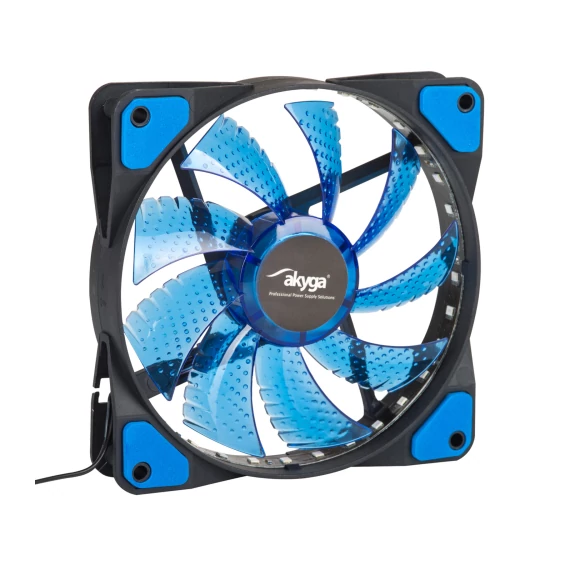 Akyga 12cm (120mm) MOLEX 33 LED ventilátor, kék - AW-12E-BL