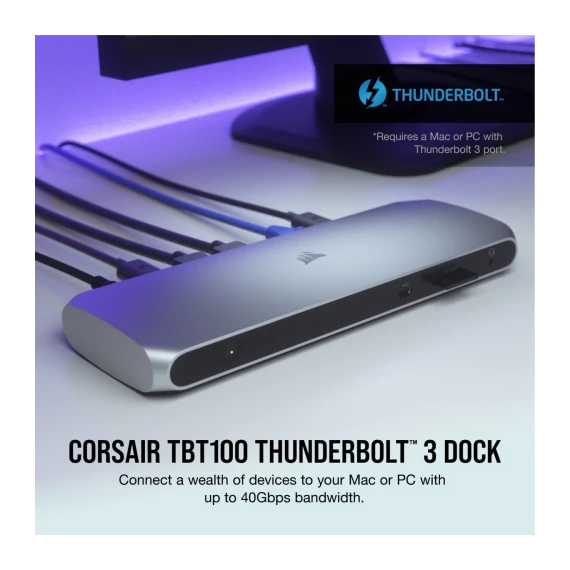 CORSAIR TBT100 Thunderbolt 3 dokkoló, 100W