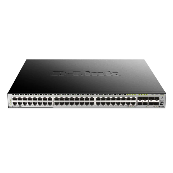 D-link 44-port GE PoE 370W Layer 3 Stackable Managed Gigabit Switch including 4-