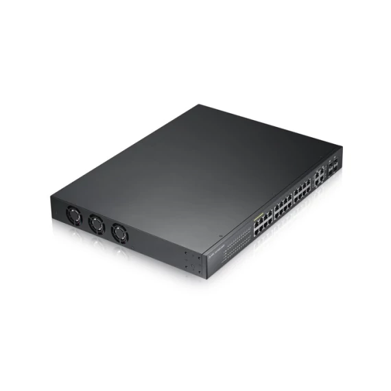28 Port Smart Managed PoE Switch 24x Gigabit Copper PoE and 4x Gigabit dual pers