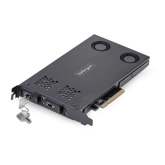 DUAL M.2 NVME SSD TO PCIE X8 REMOVABLE MOBILE RACK/BACKPLANE