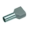 Szigetelt iker érvéghüvely, 2x0.75mm², hossz=8mm, szürke